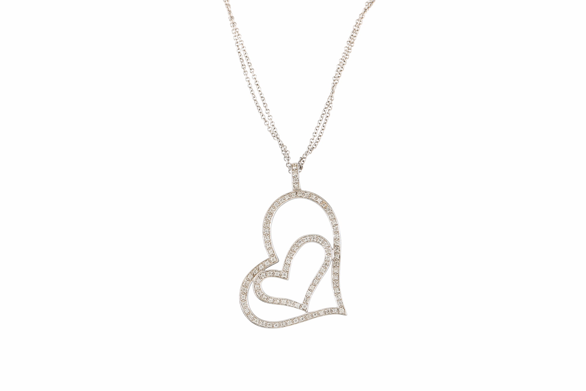 diamond set heart shaped pendant